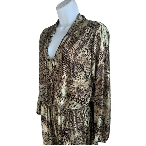 ARIELLA Mini Dress Long Sleeves Sneak Printed Pattern Size S. - Picture 2 of 7